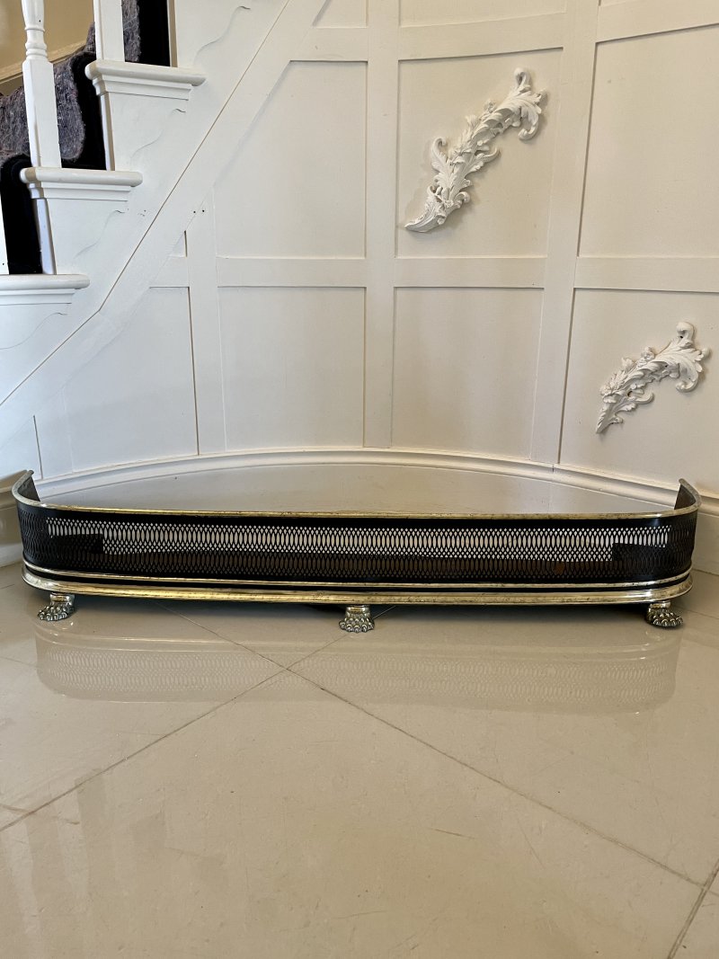 Antique George III Quality Brass and Iron Fender